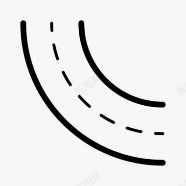 大曲线街道线性路径图标