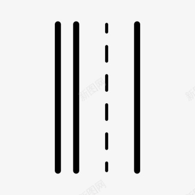 线性图标坐标有侧边的街道线性路径图标