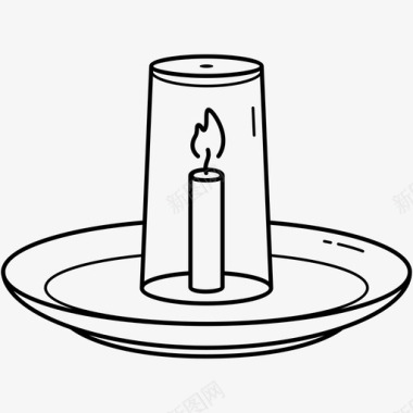 真空蜡烛实验大气压玻璃图标