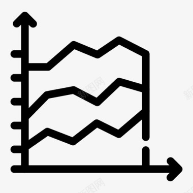 上升折线图折线图业务数据图标