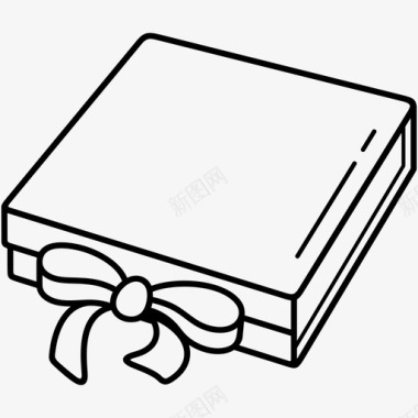 礼品刚性礼品盒蝴蝶结礼品盒图标