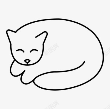 舒适的猫可爱的猫图标