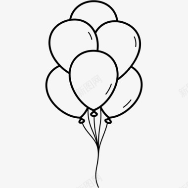 庆典气球气球和庆典生日节日图标