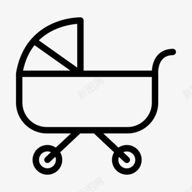 婴儿推车马车婴儿车床图标