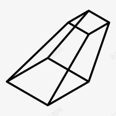 方形图标棱镜三维晶体图标
