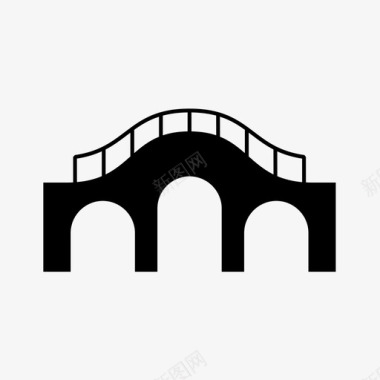 桥梁背景桥梁建筑建筑物图标