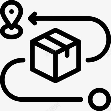 中秋节包装素材目的地跟踪位置物流配送图标
