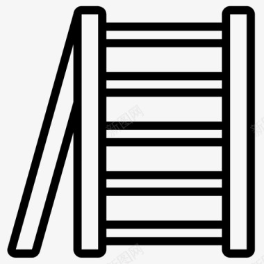 道路施工标志梯子建筑施工图标