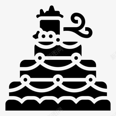 婚礼蛋糕素材婚礼蛋糕面包店仪式图标