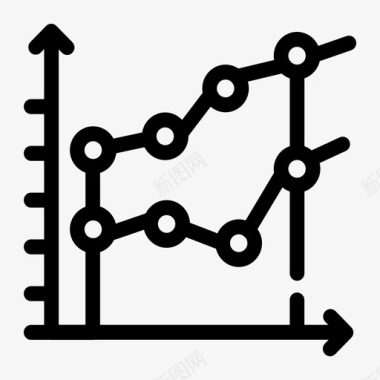 上升折线图折线图业务数据图标