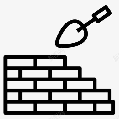 砖块建筑施工图标