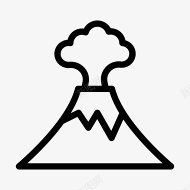 火山熔岩灾难喷发图标