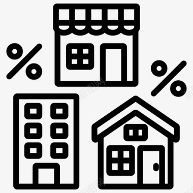 折扣大房地产折扣住房住房面积图标