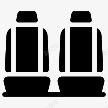座椅两个前排座椅汽车汽车配件图标