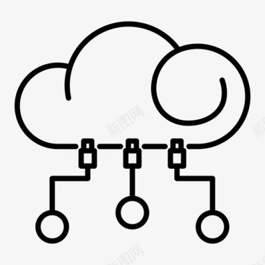 现代花边矢量图云技术数字工业图标