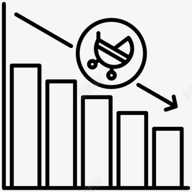 低角度低出生率出生率人口统计学图标