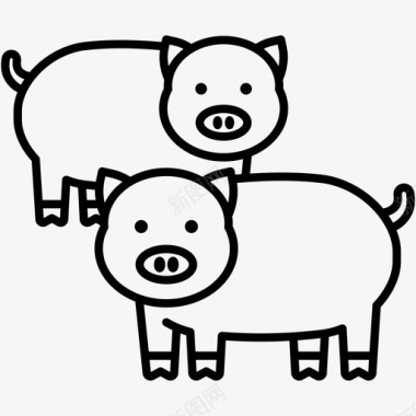 猪动物养殖图标