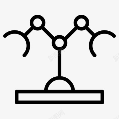 线性图标坐标机械简单臂工业线性图标