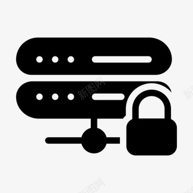 服务器服务器数据库锁图标