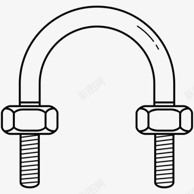 螺丝螺母螺栓卡箍u形螺栓卡箍六角螺母图标