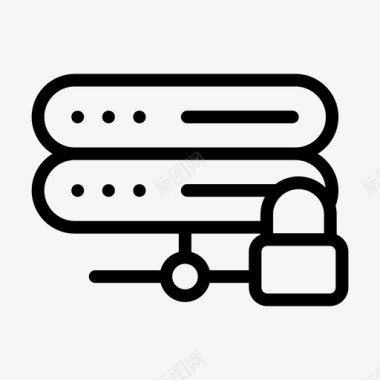 服务器服务器数据库锁图标