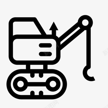 重型工程机械重型车辆建筑起重机图标