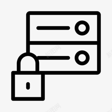 服务器锁数据库安全图标