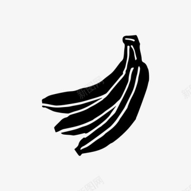 香蕉一串水果图标