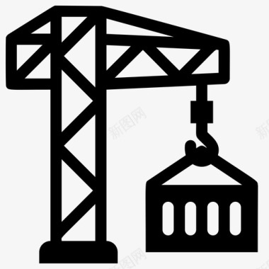 中秋节包装素材起重机货物集装箱图标