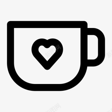 爱心矢量爱咖啡最爱心图标