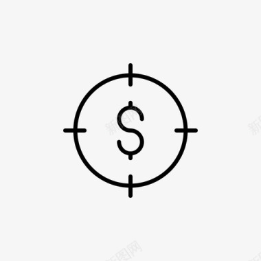 火焰欧元图标目标货币银行美元图标