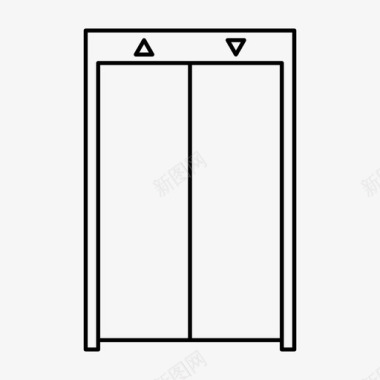 电梯标志电梯向下酒店图标