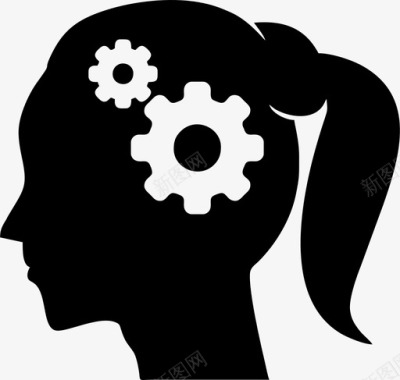 齿轮标志脸女人齿轮脸轮廓齿轮脸图标