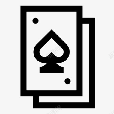 手绘扑克牌游戏图标扑克牌赌场游戏图标