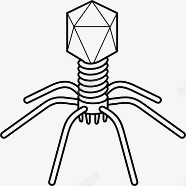 棕色病毒噬菌体病毒细菌间谍图标