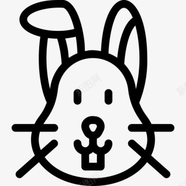 快乐兔子头兔子复活节图标