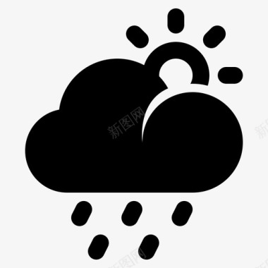 雨重雨云天气预报图标