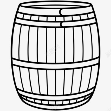 木制威士忌桶橡木威士忌酒厂图标