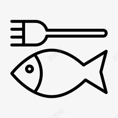 鱼食物叉子图标