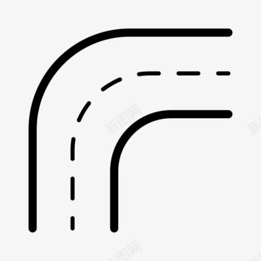 道路小曲线街道线性路径图标