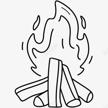 火焰图标柴与火壁炉火焰图标