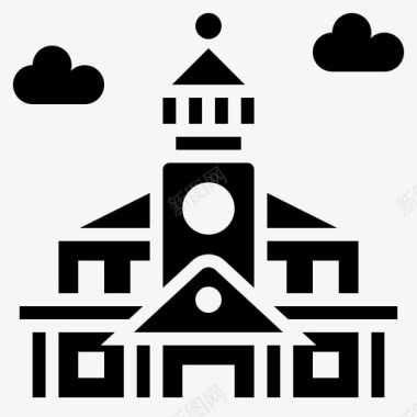 市政布里斯班市政厅建筑政府图标