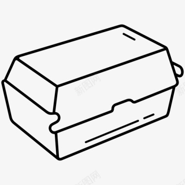 纸汉堡盒牛皮纸汉堡包装图标