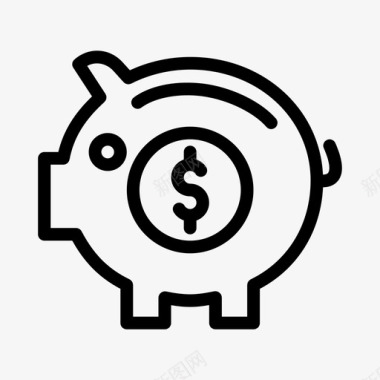 钱小猪银行美元钱图标
