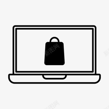 网购电子商务笔记本电脑图标