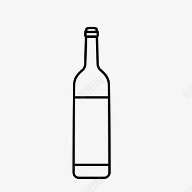 波尔多酒瓶红色葡萄园图标
