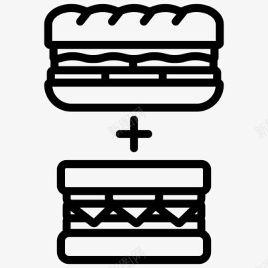 矢量菜单素材三明治菜单汉堡咖啡菜单图标
