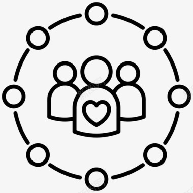 社区社区关怀支持图标