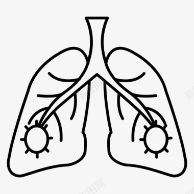 肺积水肺呼吸冠状病毒图标