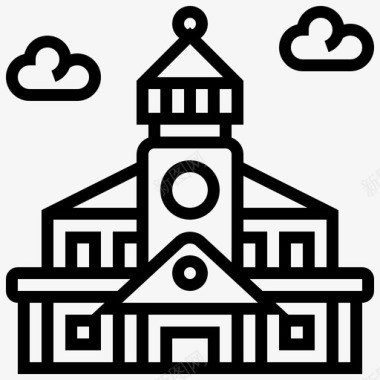 市政布里斯班市政厅建筑政府图标
